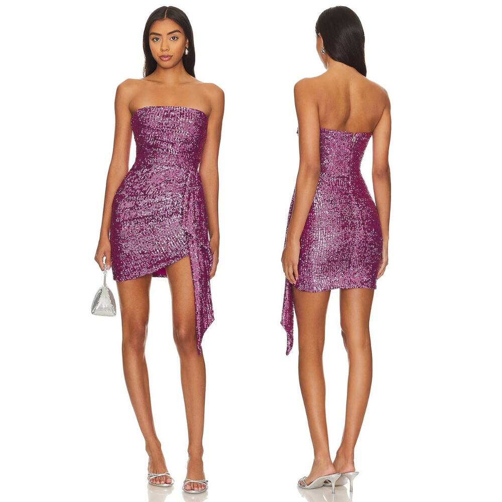 Nookie Sloane Strapless Sequin Mini Party NYE Hoco Cocktail Bachelorette Prom M